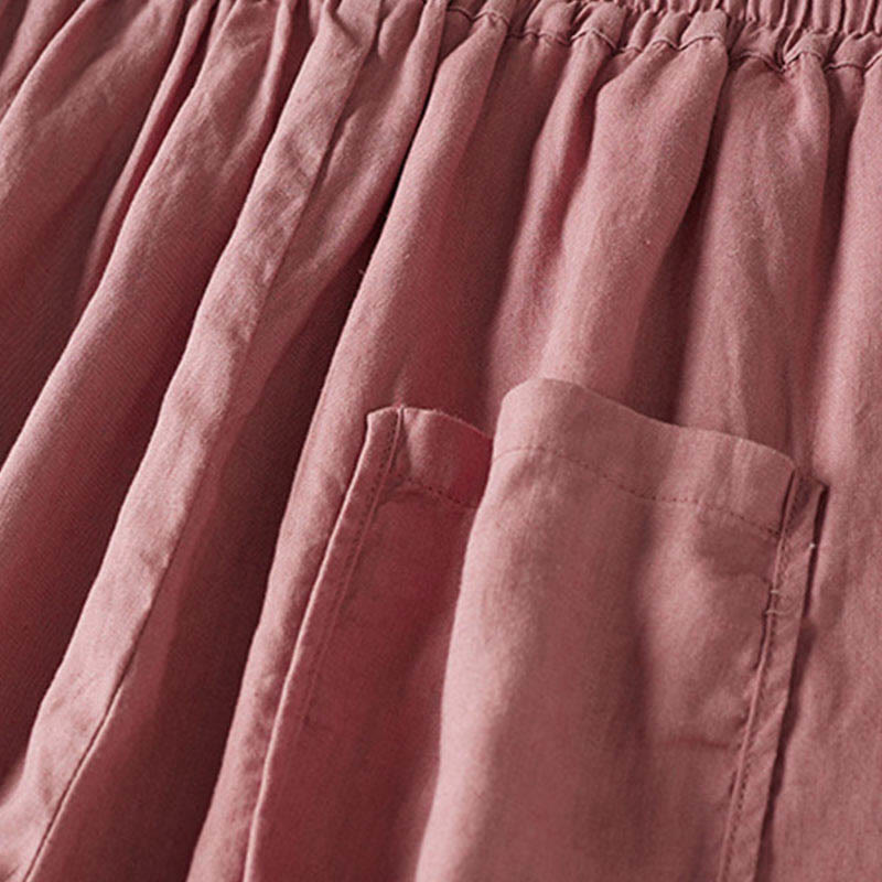 Buddha Stones Sommer-Haremshose mit kleiner Blumenstickerei und Taschen - image 14