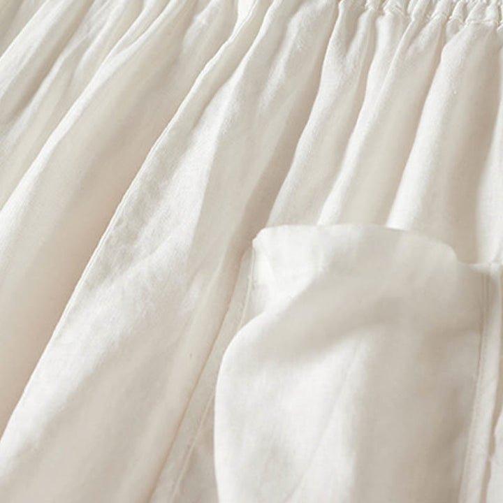 Buddha Stones Sommer-Haremshose mit kleiner Blumenstickerei und Taschen - image 18