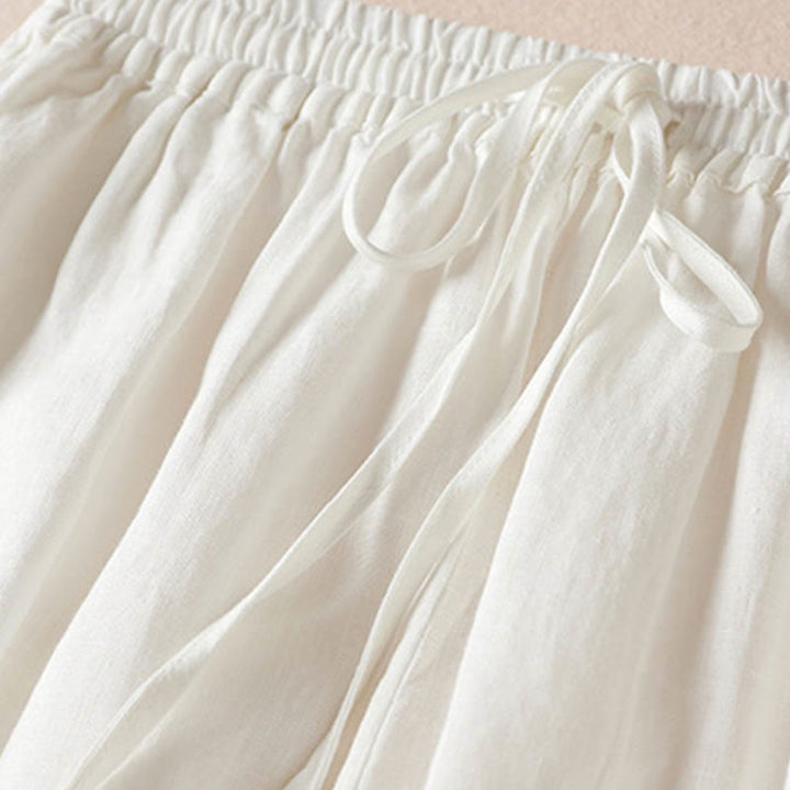 Buddha Stones Sommer-Haremshose mit kleiner Blumenstickerei und Taschen - image 21