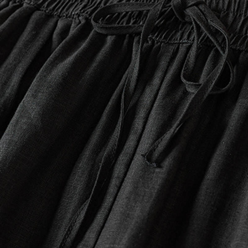 Buddha Stones Sommer-Haremshose mit kleiner Blumenstickerei und Taschen - image 38