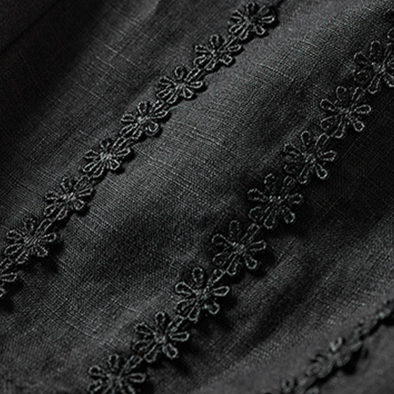 Buddha Stones Sommer-Haremshose mit kleiner Blumenstickerei und Taschen - image 41