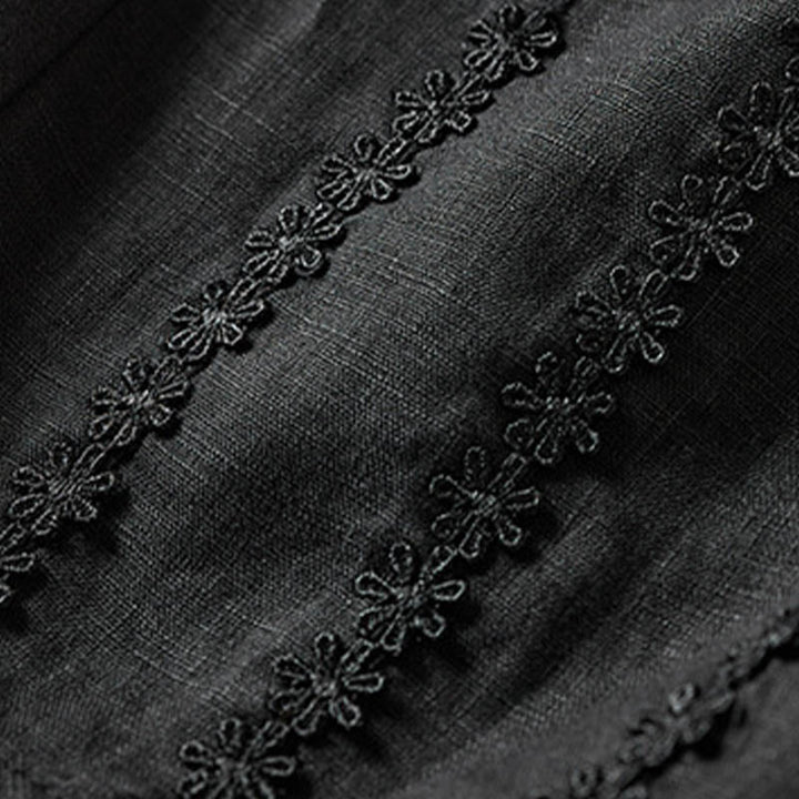 Buddha Stones Sommer-Haremshose mit kleiner Blumenstickerei und Taschen - image 41