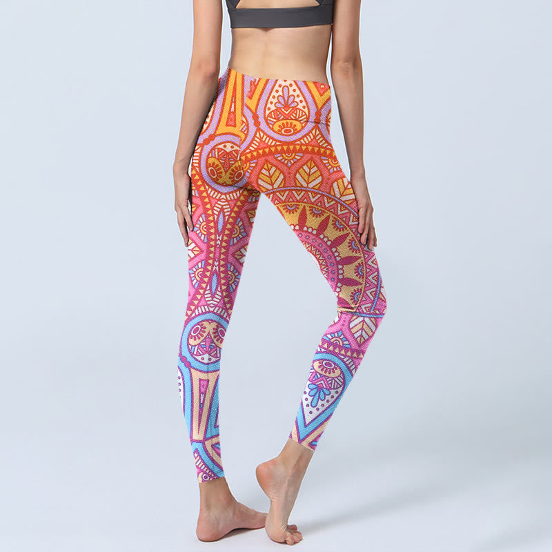 Buddha Stones ​​Bunte Mandala Muster Gym Leggings frauen Yoga Hosen - image 3