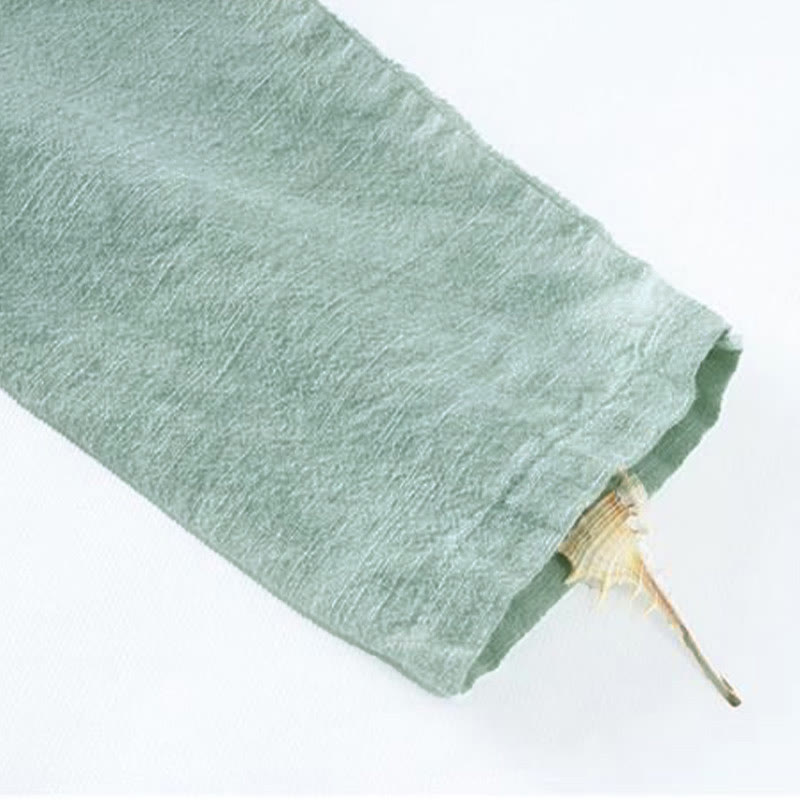 Buddha Stones Schrägkragen Knotenknopf Lose Leinenkleidung - image 8