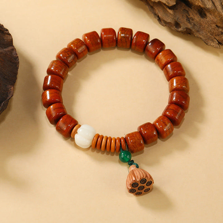 Buddha Stones , Knochenperlen, Lotus-Friedensschnalle, Erleuchtungsarmband - Knochenperlen und Lotuskapsel (Handgelenkumfang: 15–16 cm) - image 7