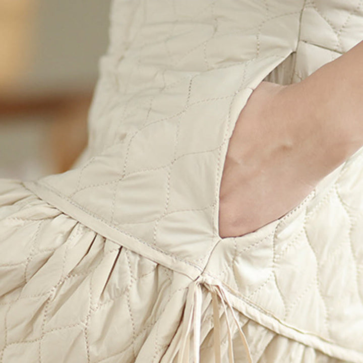 Buddha Stones Damen-Rock aus Baumwolle mit geradem Schnitt und Taschen, einfarbig, elastischer Bund - image 11