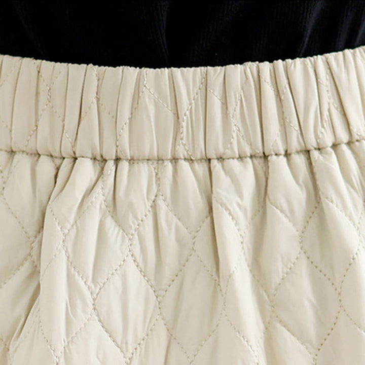 Buddha Stones Damen-Rock aus Baumwolle mit geradem Schnitt und Taschen, einfarbig, elastischer Bund - image 12