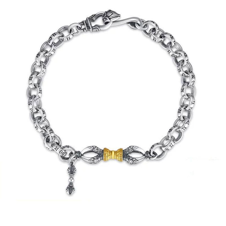 Buddha Stones Retro Om Mani Padme Hum Vajra Kupfer Calm Armband - 22 cm - image 1