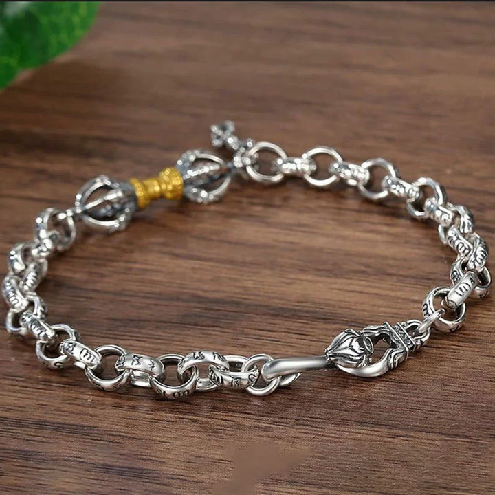 Buddha Stones Retro Om Mani Padme Hum Vajra Kupfer Calm Armband - image 2