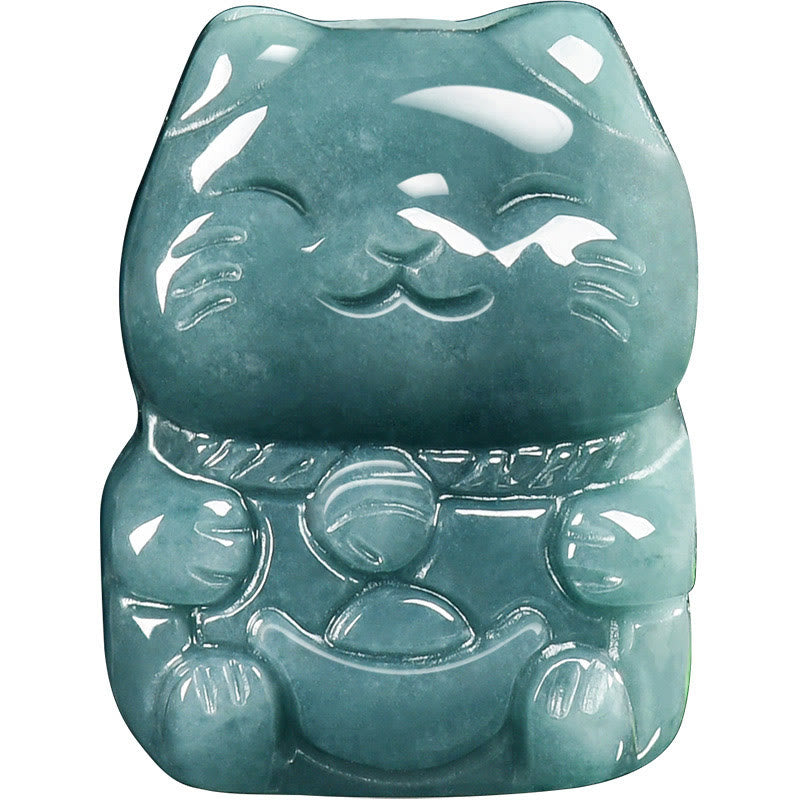 Buddha Stones Natural Attract Wealth Cat Jade Halskette Wohlstandsanhänger - image 8