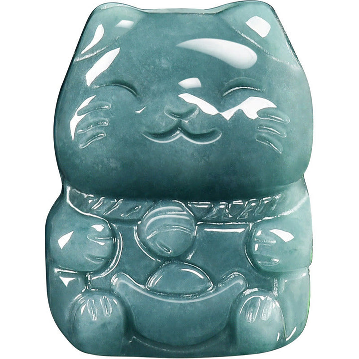 Buddha Stones Natural Attract Wealth Cat Jade Halskette Wohlstandsanhänger - image 8