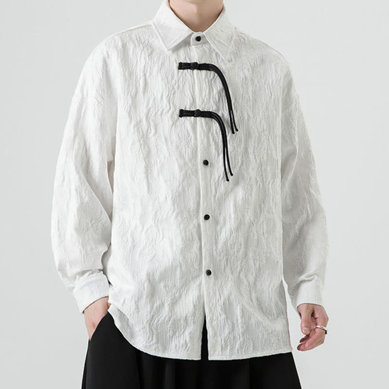 Buddha Stones Frosch-Knopf Blätter Muster Langarm Herren Tang Anzug Jacke - image 22