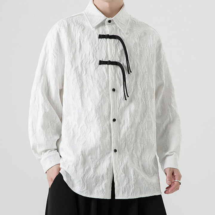 Buddha Stones Frosch-Knopf Blätter Muster Langarm Herren Tang Anzug Jacke - image 22