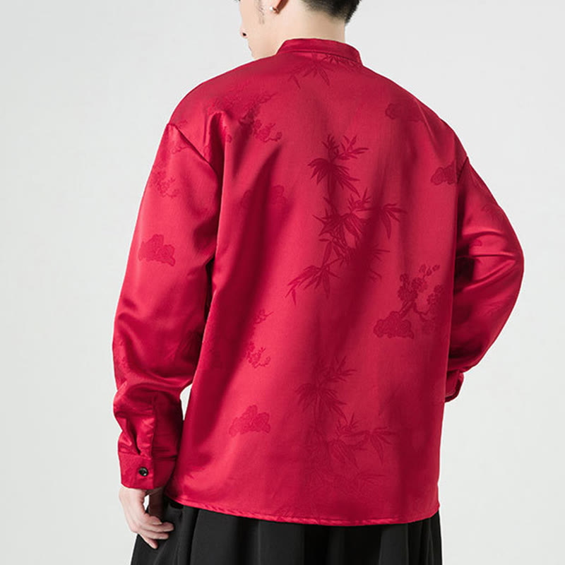 Buddha Stones Herren-Tang-Anzug mit langen Ärmeln und Frosch-Knopf-Design - image 2