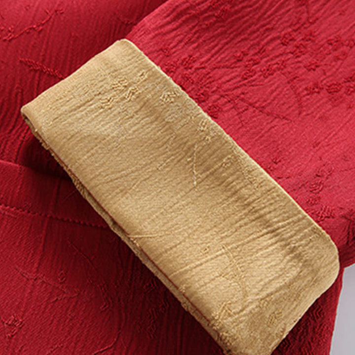 Buddha Stones Jacquard Stehkragen Langarm Herren Baumwolljacke mit Taschen - image 5