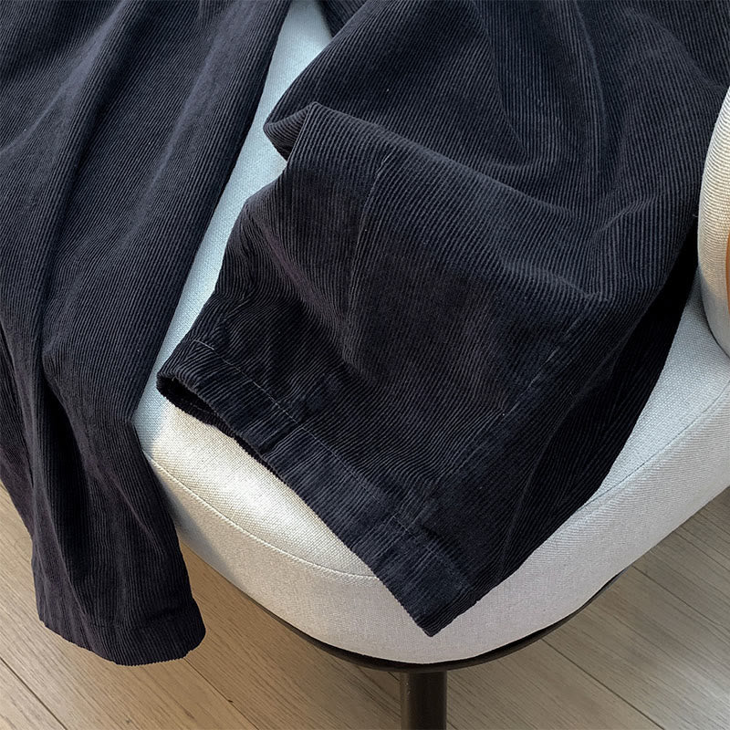 Buddha Stones Damenhose aus Cord und Baumwolle mit weitem Bein und Taschen, schlichtes Design mit elastischem Bund - image 21