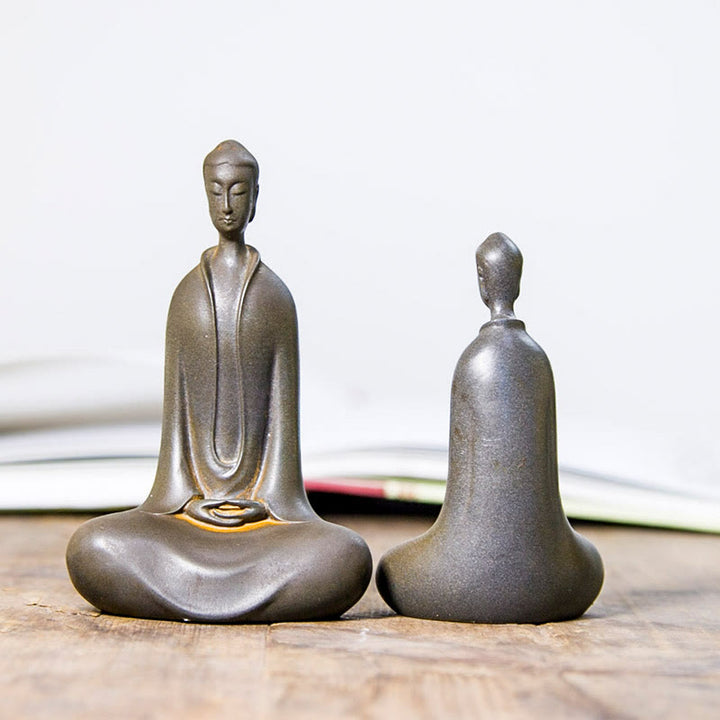 Buddha Stones Handgemachte Sakyamuni Buddha Eisenpulver Rostgegossene Harzstatue Wohnkultur - image 22