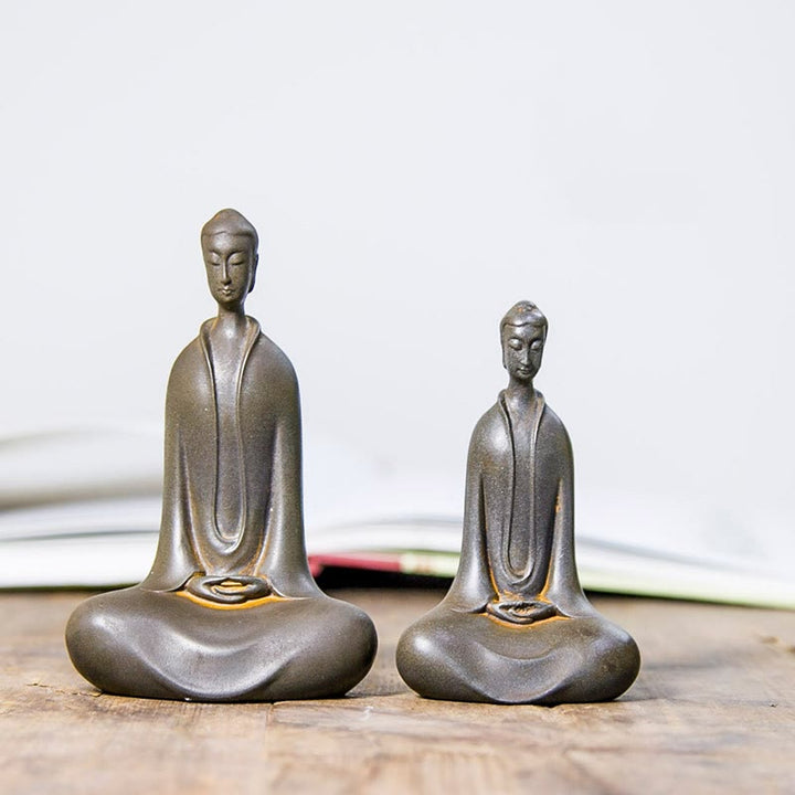 Buddha Stones Handgemachte Sakyamuni Buddha Eisenpulver Rostgegossene Harzstatue Wohnkultur - image 26