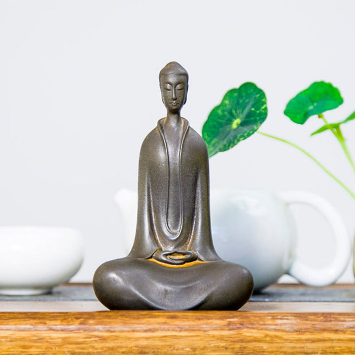 Buddha Stones Handgemachte Sakyamuni Buddha Eisenpulver Rostgegossene Harzstatue Wohnkultur - image 15