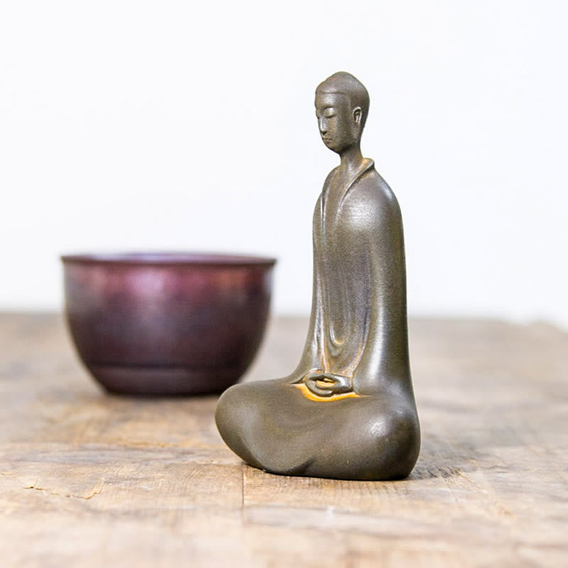 Buddha Stones Handgemachte Sakyamuni Buddha Eisenpulver Rostgegossene Harzstatue Wohnkultur - image 16