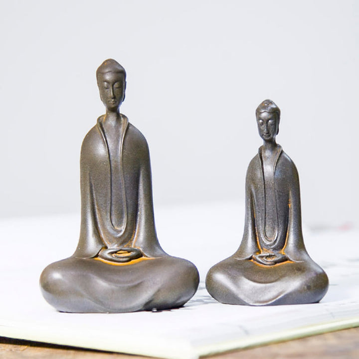 Buddha Stones Handgemachte Sakyamuni Buddha Eisenpulver Rostgegossene Harzstatue Wohnkultur - image 24