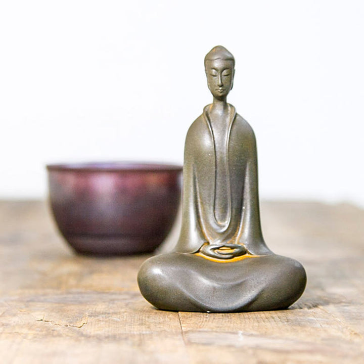 Buddha Stones Handgemachte Sakyamuni Buddha Eisenpulver Rostgegossene Harzstatue Wohnkultur - image 17