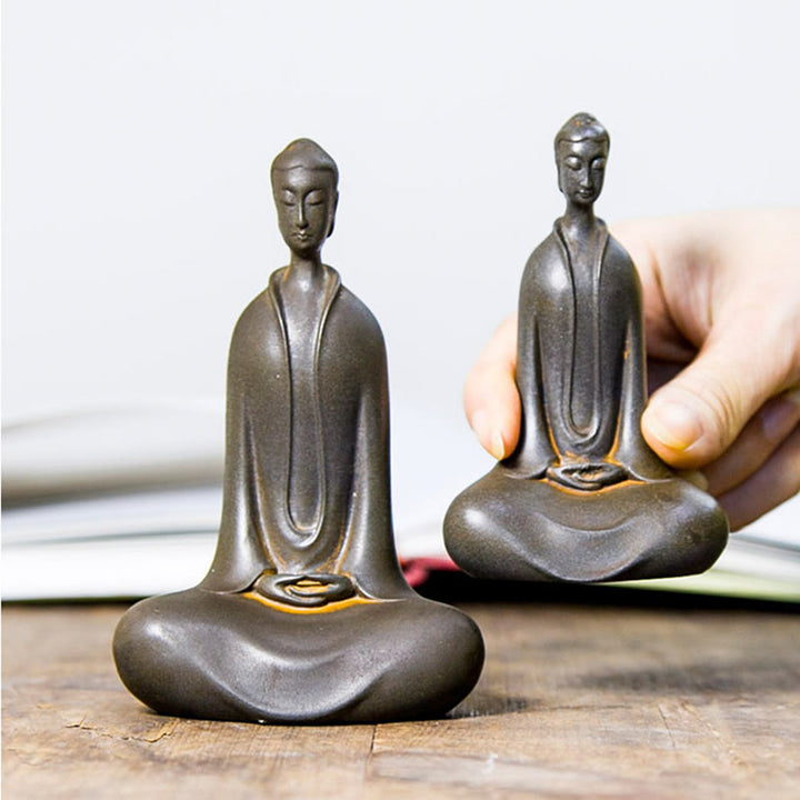 Buddha Stones Handgemachte Sakyamuni Buddha Eisenpulver Rostgegossene Harzstatue Wohnkultur - image 25