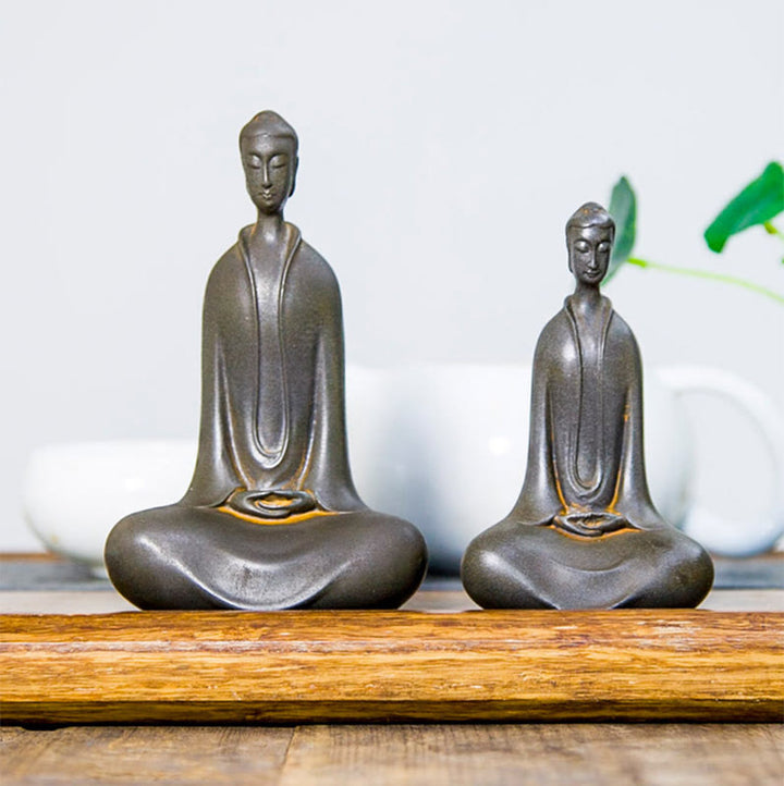 Buddha Stones Handgemachte Sakyamuni Buddha Eisenpulver Rostgegossene Harzstatue Wohnkultur - image 23