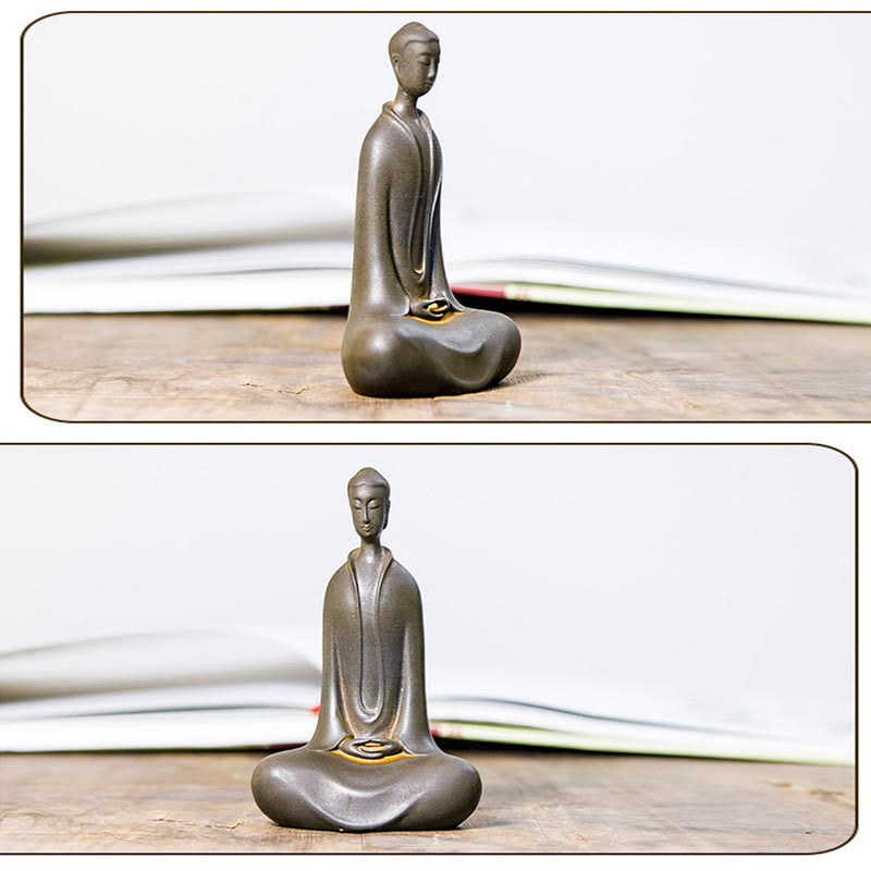 Buddha Stones Handgemachte Sakyamuni Buddha Eisenpulver Rostgegossene Harzstatue Wohnkultur - image 21