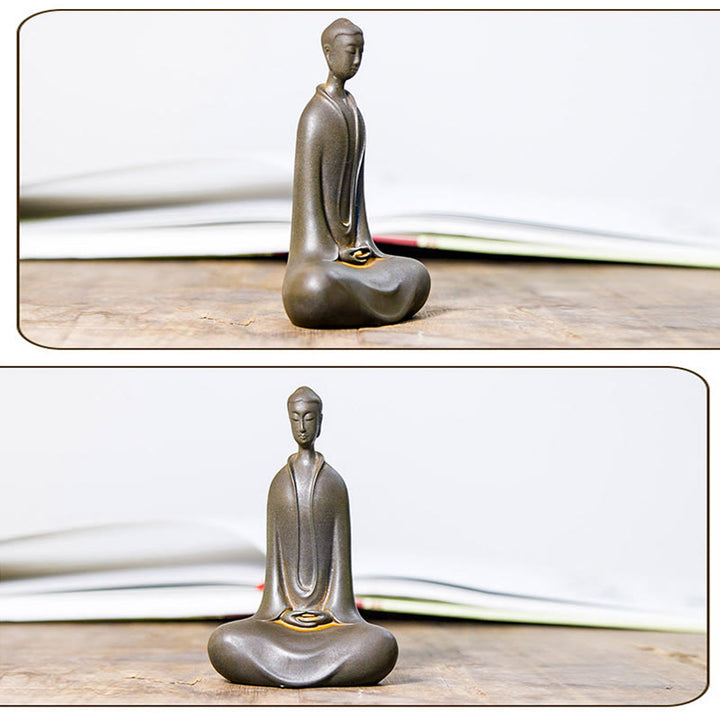 Buddha Stones Handgemachte Sakyamuni Buddha Eisenpulver Rostgegossene Harzstatue Wohnkultur - image 21