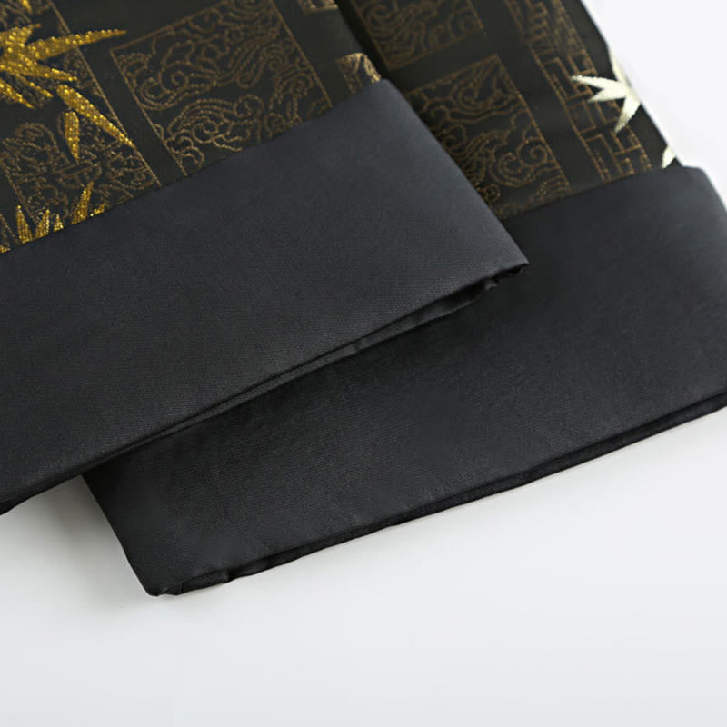 Buddha Stones Golden Bamboo Jacquard Frog-Button Langarm Herrenjacke mit Taschen - image 10