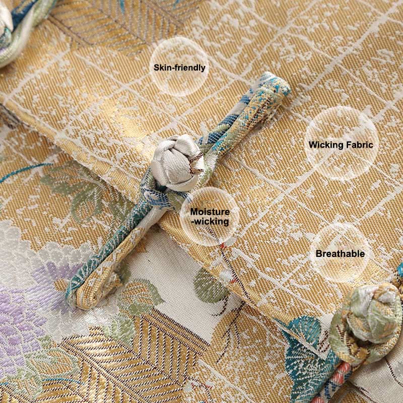 Buddha Stones Mandarin Duck Pfingstrose Blume Frosch-Knopf Langarm Herrenjacke mit Taschen - image 5