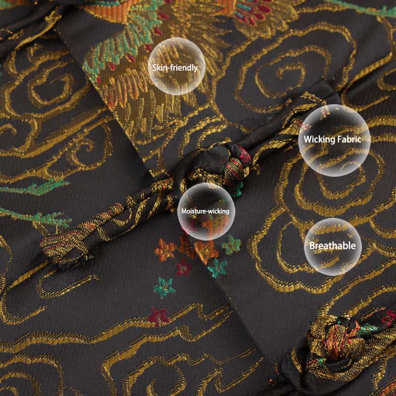 Buddha Stones Bunte Phoenix Auspicious Wolken Frosch-Knopf Langarm Herrenjacke mit Taschen - image 4