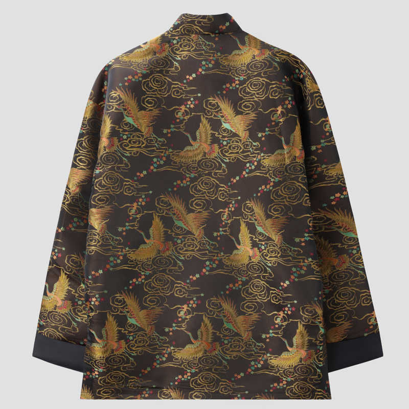 Buddha Stones Bunte Phoenix Auspicious Wolken Frosch-Knopf Langarm Herrenjacke mit Taschen - image 1