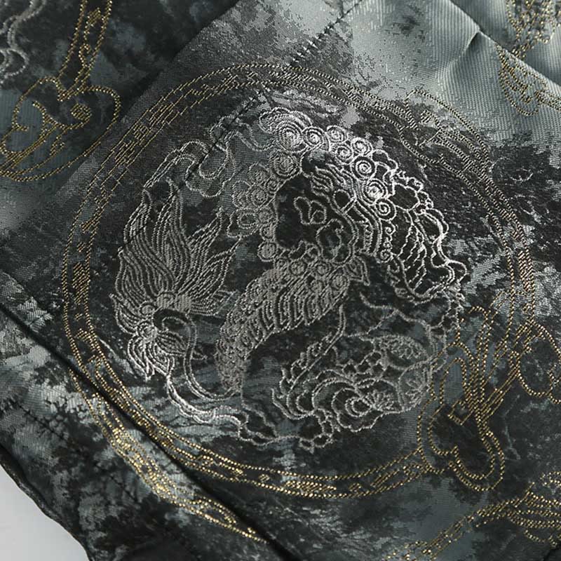 Buddha Stones Kirin Mountains Frog-Button Langarm Herrenjacke mit Taschen - image 9