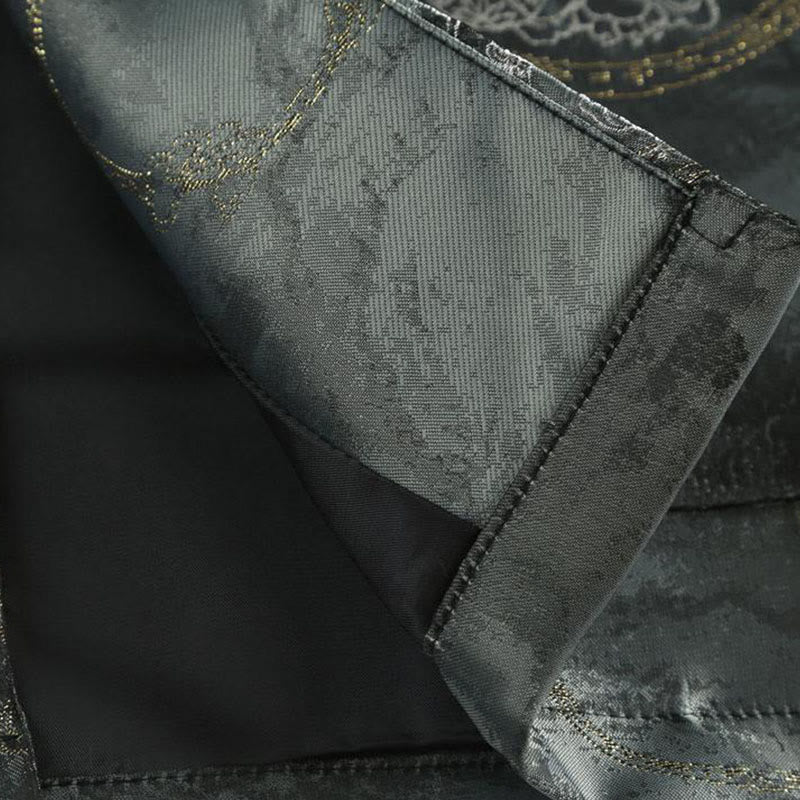 Buddha Stones Kirin Mountains Frog-Button Langarm Herrenjacke mit Taschen - image 8