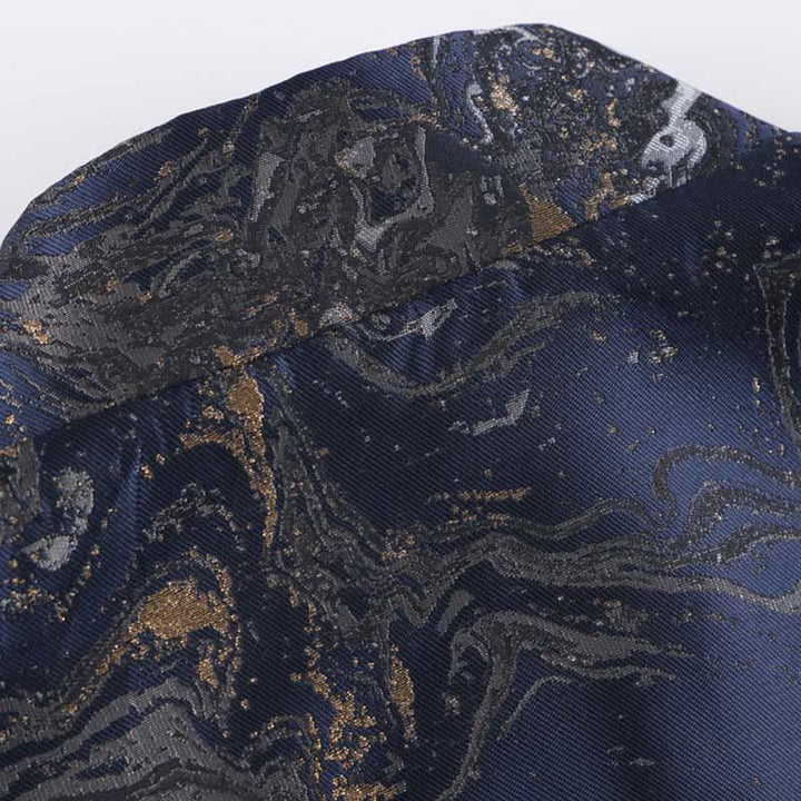 Buddha Stones Blue Flowing Water Mountains Frog-Button Langarm Herrenjacke mit Taschen - image 5
