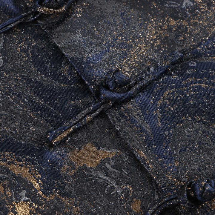 Buddha Stones Blue Flowing Water Mountains Frog-Button Langarm Herrenjacke mit Taschen - image 7