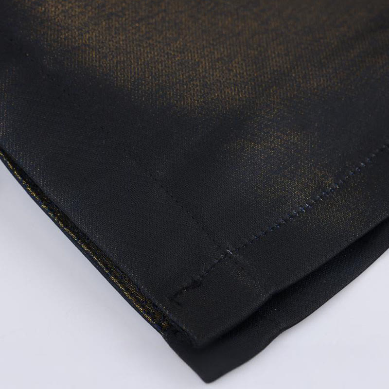 Buddha Stones Golden Desert Blue Flowers Froschknopf Langarm Herrenjacke mit Taschen - image 10