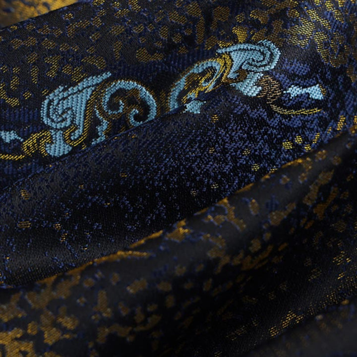 Buddha Stones Golden Desert Blue Flowers Froschknopf Langarm Herrenjacke mit Taschen - image 14