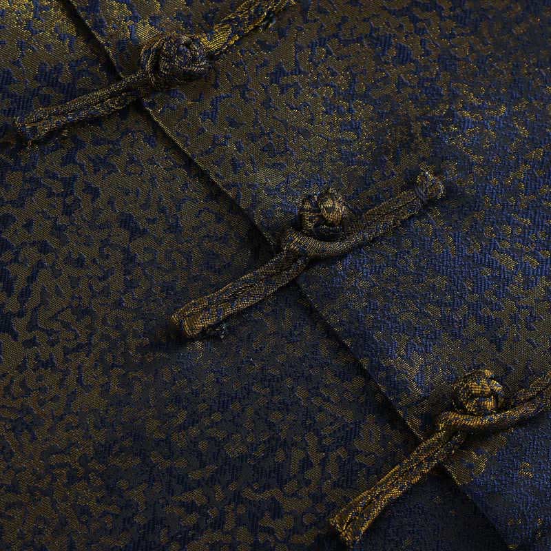 Buddha Stones Golden Desert Blue Flowers Froschknopf Langarm Herrenjacke mit Taschen - image 7