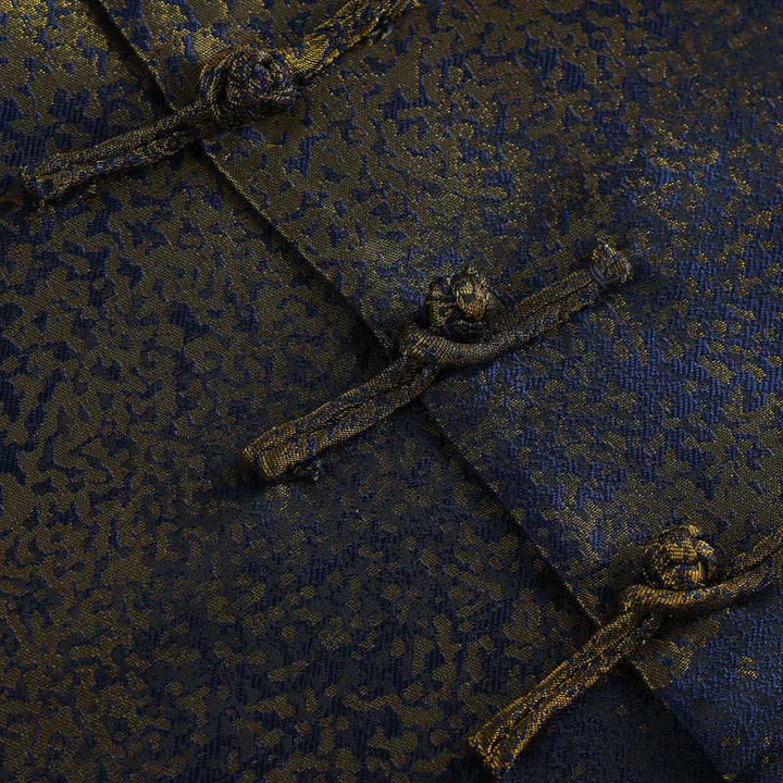 Buddha Stones Golden Desert Blue Flowers Froschknopf Langarm Herrenjacke mit Taschen - image 7