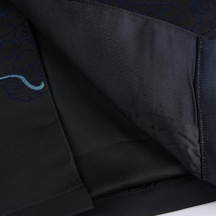 Buddha Stones Golden Desert Blue Flowers Froschknopf Langarm Herrenjacke mit Taschen - image 9