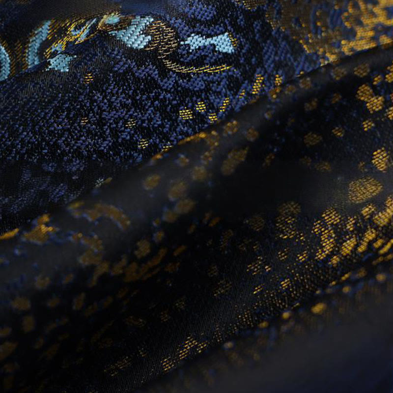 Buddha Stones Golden Desert Blue Flowers Froschknopf Langarm Herrenjacke mit Taschen - image 13