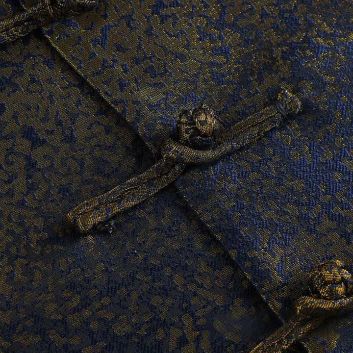 Buddha Stones Golden Desert Blue Flowers Froschknopf Langarm Herrenjacke mit Taschen - image 8