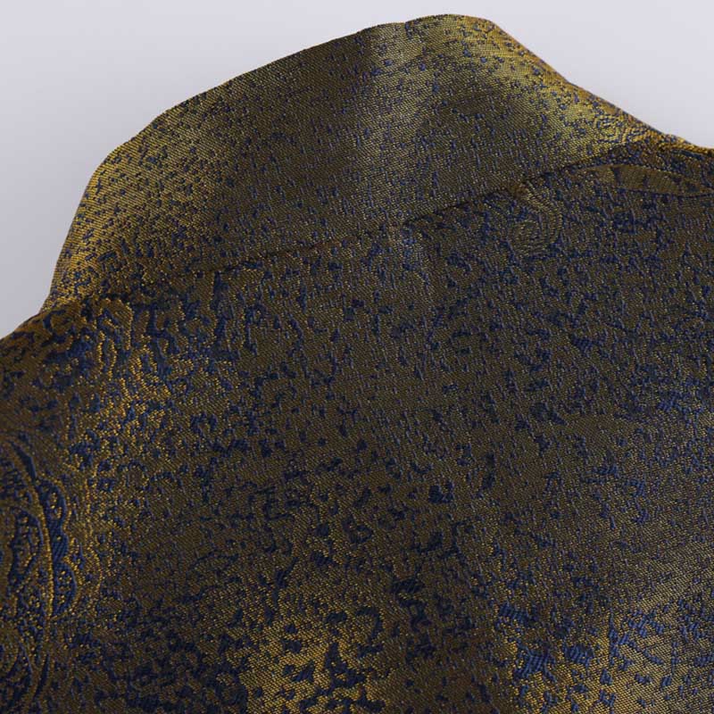 Buddha Stones Golden Desert Blue Flowers Froschknopf Langarm Herrenjacke mit Taschen - image 5