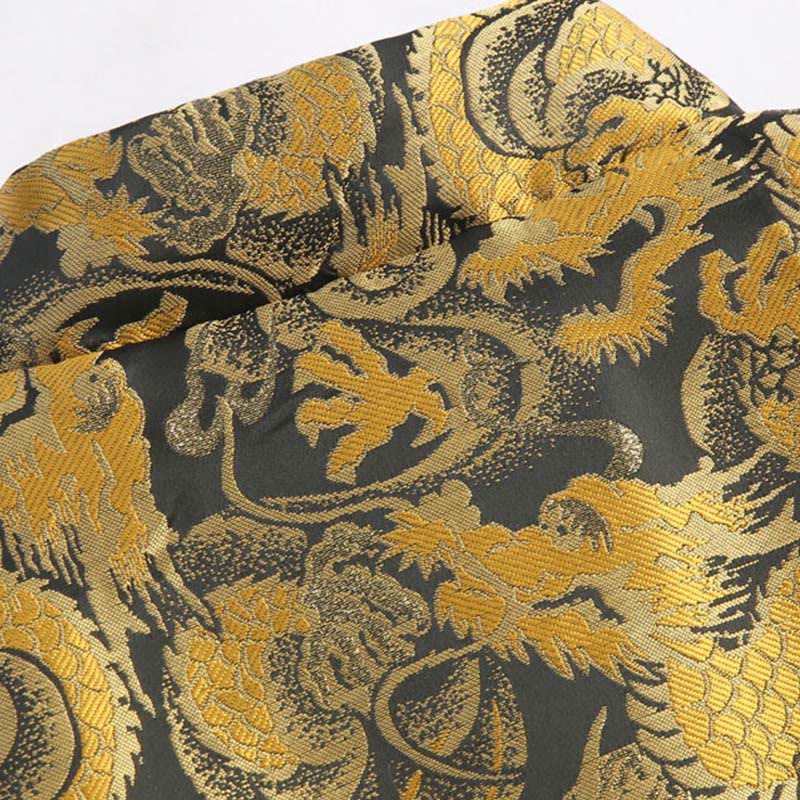 Buddha Stones Winter Dragon Jacquard Warme Froschknopf Langarm Herrenjacke mit Taschen - image 5