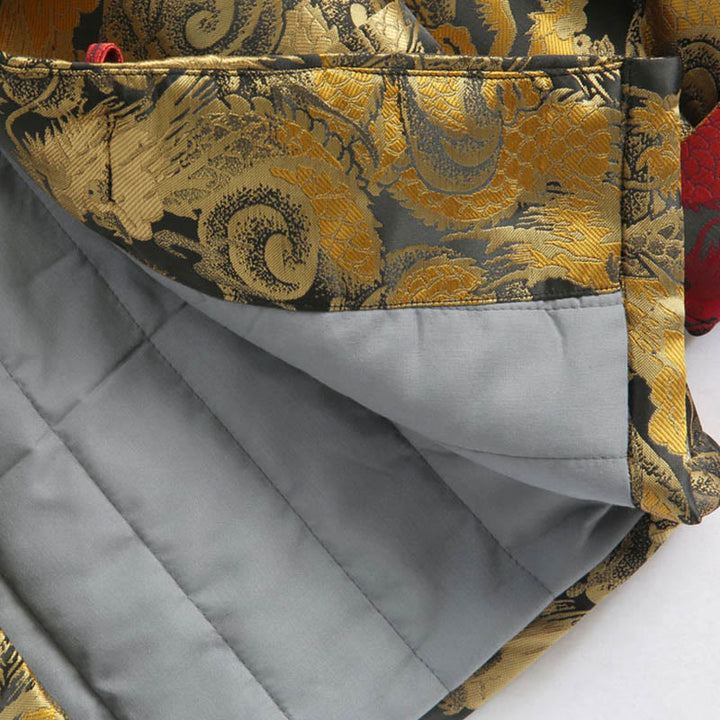 Buddha Stones Winter Dragon Jacquard Warme Froschknopf Langarm Herrenjacke mit Taschen - image 12