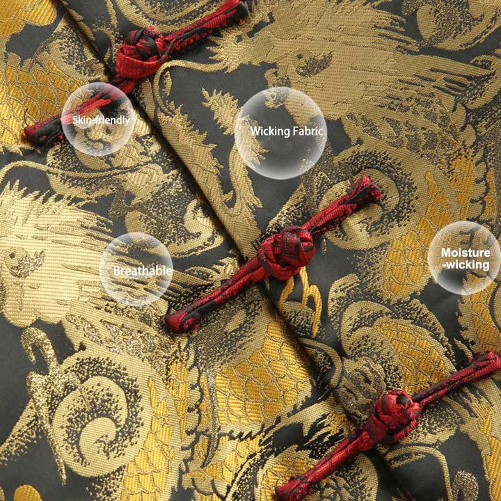 Buddha Stones Winter Dragon Jacquard Warme Froschknopf Langarm Herrenjacke mit Taschen - image 6