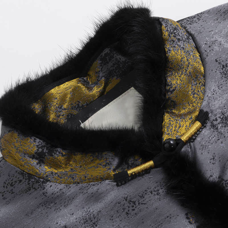 Buddha Stones ​​Antike Gebäude Bäume Frosch-Knopf Langarm Herrenjacke mit Taschen - image 5